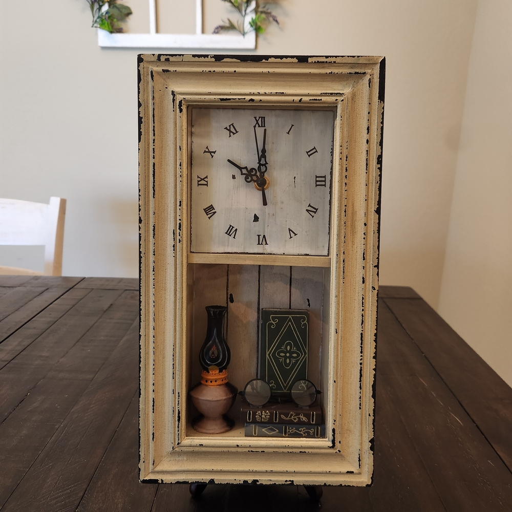 Vintage Farmhouse-style Shadow Box Wall Clock